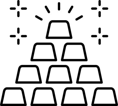 Altın Çubuk Çizgisi Simge Tasarımı