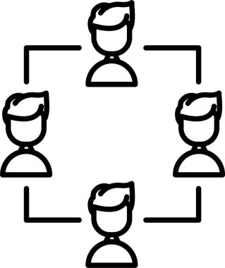 Takım çalışması Satır Simgesi Tasarımı