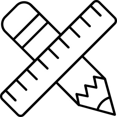 Kalem ve Cetvel Satırı Simgesi Tasarımı