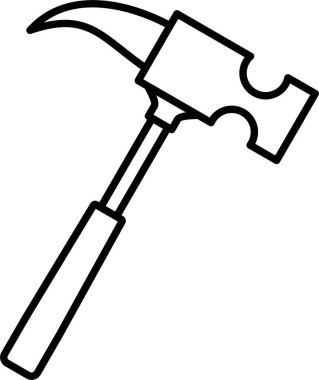 Çekiç çizgisi simgesi tasarımı