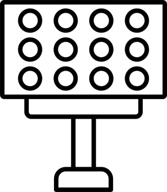 Stadyum Işıkları Hat Simgesi Tasarımı