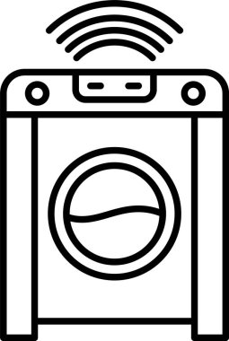 Akıllı Yıkama Makinesi Satır Simgesi Tasarımı