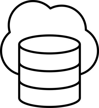 Bulut Depolama Çizgisi Simgesi Tasarımı
