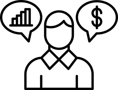 Finansal Danışman Satır Simgesi Tasarımı