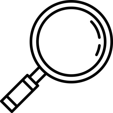 Büyütülen Cam Çizgi Simgesi Tasarımı