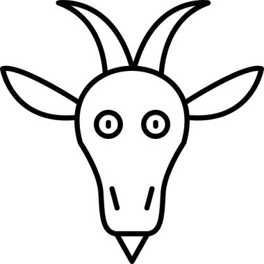 Goat Line Icon Design clipart