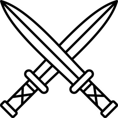 İki Kılıç Satırı Simgesi Tasarımı