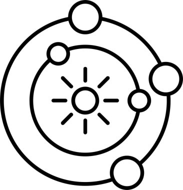 Güneş Sistemi Satır Simgesi Tasarımı