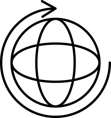 Dünya Döngüsü Çizgisi Simge Tasarımı