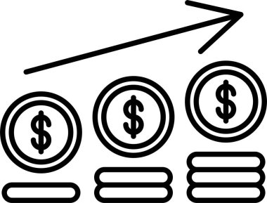 Finansal Kâr Çizgisi Simgesi Tasarımı