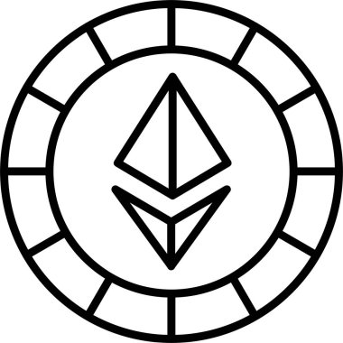 Ethereum Madeni Para Çizgisi Simge Tasarımı