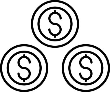 Dolar Bozuklukları Çizgisi Simge Tasarımı