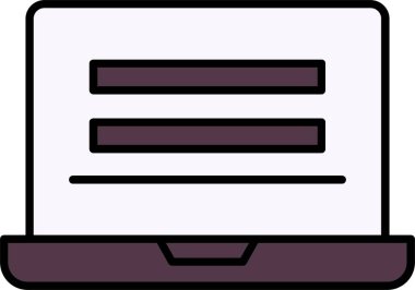 Laptop Satırı Doldurulmuş Simge Tasarımı