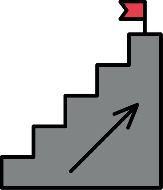 Basamaklar Satırı Doldurulmuş Simge Tasarımı