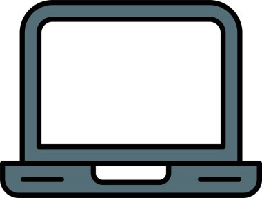 Laptop Satırı Doldurulmuş Simge Tasarımı