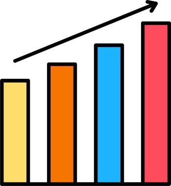 Simge Tasarımı Doldurulmuş Çubuk Grafik Çizgisi