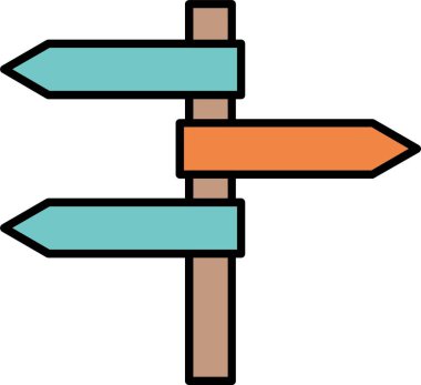 Yön Panelleri Satırı Simge Tasarımı Dolduruldu