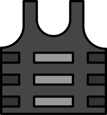 Kurşun geçirmez yelek Satırı Simge Tasarımı Dolduruldu