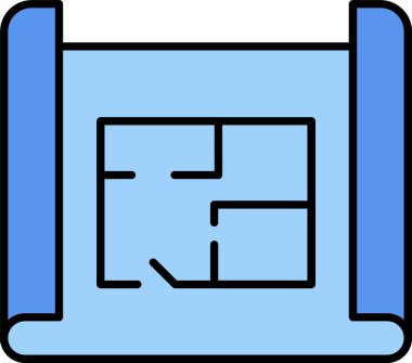 Mavi Yazdırma Satırı Simge Tasarımı