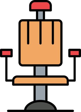 Berber Sandalyesi Satırı Simge Tasarımı Dolduruldu