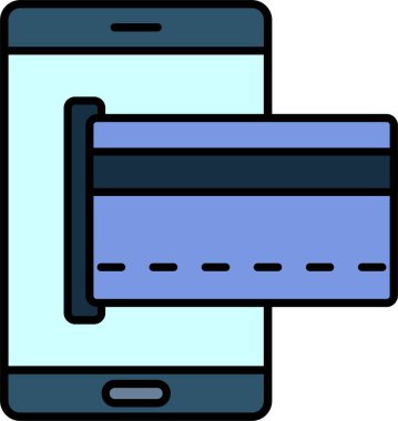 Çevrimiçi Dolu Ödeme Satırı Simge Tasarımı