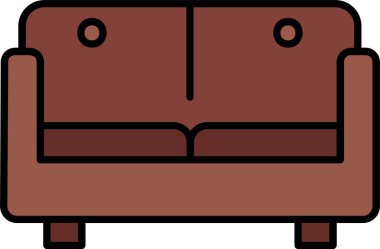 Kanepe Yatak Satırı Simge Tasarımı