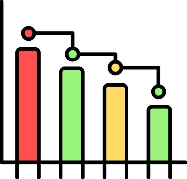 Simge Tasarımı Doldurulmuş Çubuk Grafik Çizgisi