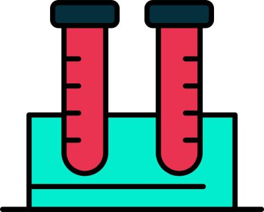 Test Tüpleri Satırı Doldurulmuş simge Tasarımı