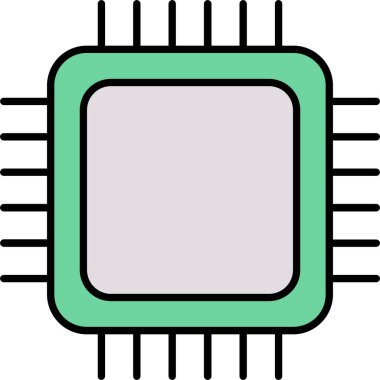Simge Tasarımı Doldurulmuş İşlemci Satırı