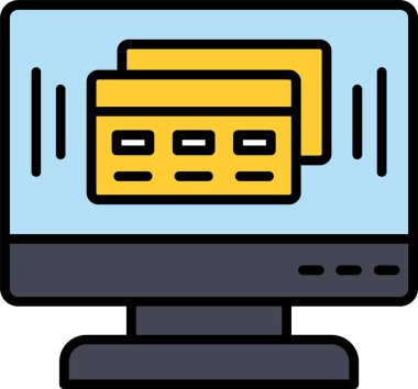 Çevrimiçi Dolu Ödeme Satırı Simge Tasarımı