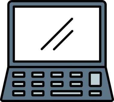 Laptop Satırı Doldurulmuş Simge Tasarımı