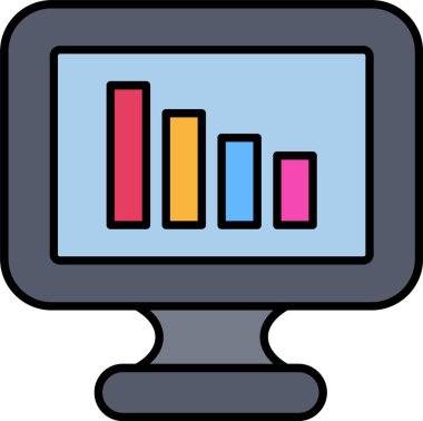 Çubuk Çizelgesi Doldurulmuş Simge Tasarımı