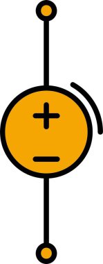 DC Voltaj Kaynak Satırı Simge Tasarımı Dolduruldu