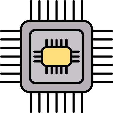 Simge Tasarımı Doldurulmuş İşlemci Satırı