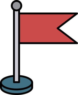 Bayrak Satırı Doldurulmuş Simge Tasarımı