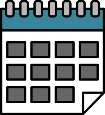 Takvim Satırı Doldurulmuş simge Tasarımı