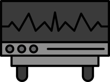 Kardiyogram Satırı Simge Tasarımı Doldurdu