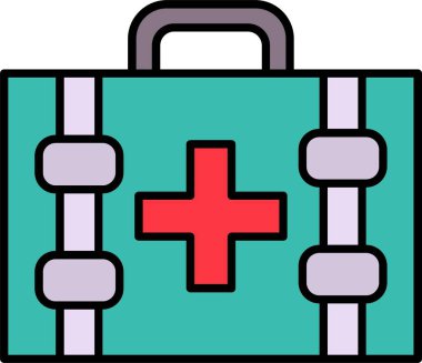 İlk Yardım Kiti Satırı Doldurulmuş simge Tasarımı