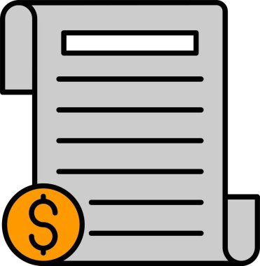 Maaş Çizgisi Doldurulmuş Simge Tasarımı