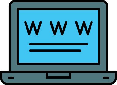 Laptop Satırı Doldurulmuş Simge Tasarımı