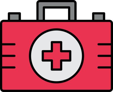 İlk Yardım Kiti Satırı Doldurulmuş simge Tasarımı