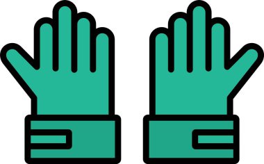 Kaleci Eldiven Çizgisi Simge Tasarımı