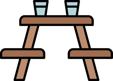 Simge Tasarımı Doldurulmuş Piknik Tablosu Satırı