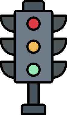 Trafik Işıkları Hattı Simge Tasarımı Dolduruldu