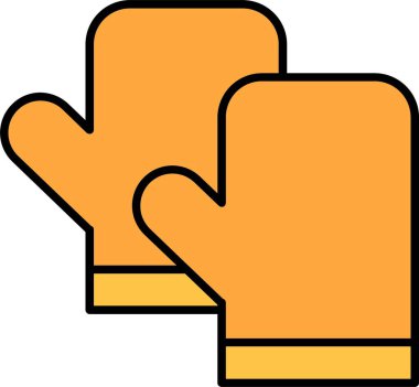 Mutfak Eldivenleri Satırı Simge Tasarımı