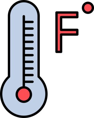 Fahrenheit Derece Satırı Simge Tasarımı Dolduruldu