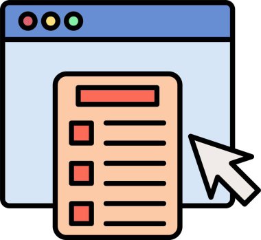 Çevrimiçi Dolu Araştırma Satırı Simge Tasarımı