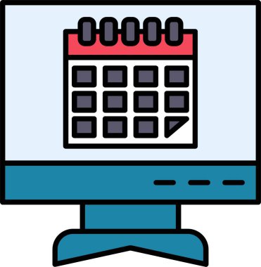 Takvim Satırı Doldurulmuş simge Tasarımı