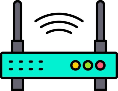 Wifi Yönlendirici Satırı Simge Tasarımı Dolduruldu
