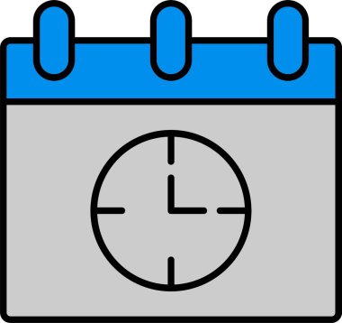 Zaman Yönetimi Satırı Simge Tasarımı Dolduruldu